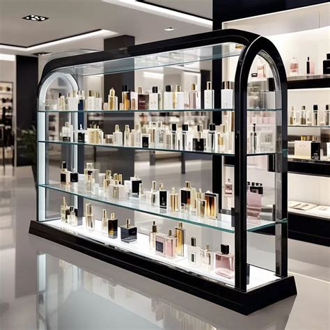 wholesale glass perfume display cabinet